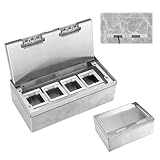 Enchufe de Suelo para Depósito de Suelo de Acero Inoxidable, 4000W/16A Caja de Enchufes Empotrable en el Suelo Impermeable, Insertos Opcionales para Equipar, 4 Compartimentos, 250 * 130mm