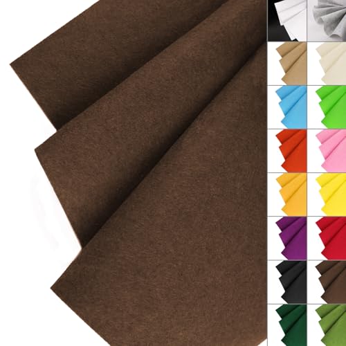 Image of IONTACH 36 inch X 36 inch Brown Stiff Felt Fabric 1.2mm Thick