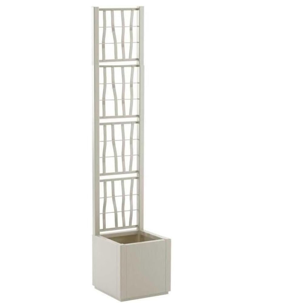 Fioriera quadrata 36x36cm o rettangolare P36 × L80 × H 35cm gesso con griglia Spalliera H175 Arrampicante per piante fiori da Esterni Giardini separatore ambienti (fioriera quadrata 36x36xH175)
