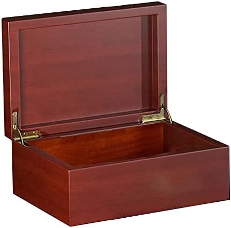 Wooden Storage Box with Hinged Lid, Large Cedar Lidded Wood Decorative Keepsake Boxes for Jewelry, Treasure, Gift, Toys, Home, Memory -11 X 8 X 5 Inch (Brown)