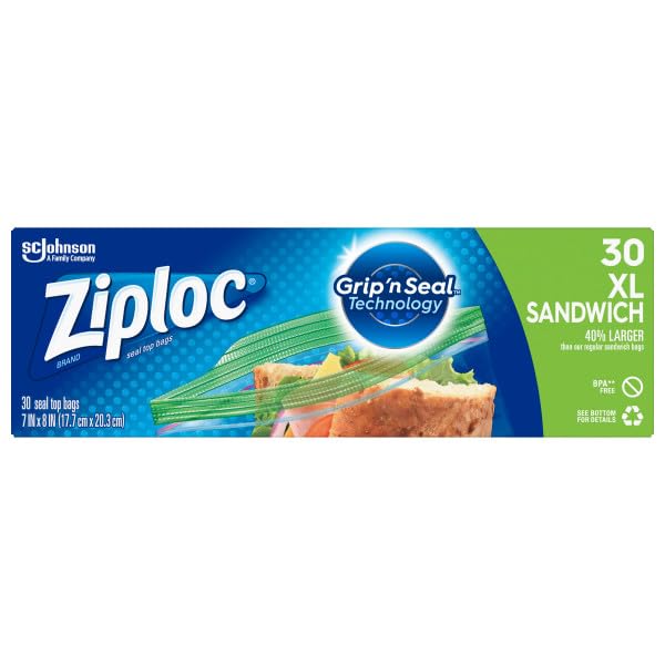 Ziploc Extra Large Sandwich Bags 30CT (Pack of 24)