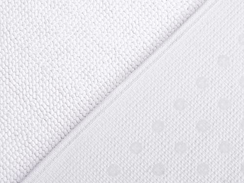 American Bath Towels Bath Rug For Bathroom, 1 Piece 20 X 34 Inches And Non Slip Backing, 100% Cotton Bath Mat Rug, Soft Thick Washable Bathroom Rug, White #TOP2