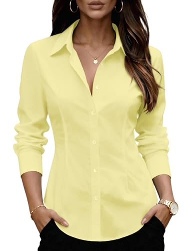Image of Zeagoo Women's Wrinkle Free Button Down Shirts Long Sleeve Dress Shirts Collared Business Casual Blouses Tops XS-3XL