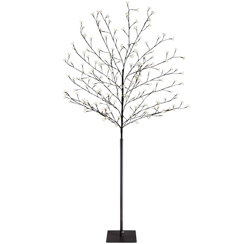 Monzana Lámpara Árbol 220 Leds Blanco Cálido Flores de Cerezo 220cm Interior Exterior Mando a Distancia