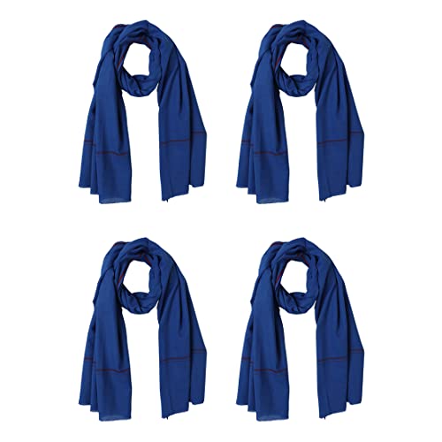 Image of Cotton Skin Friendly Summer Shrink Proof Bath Towel Pure Cotton Gamcha Soft 100% Men Boys All Purpose Living Handloom Blue (Pack 04)