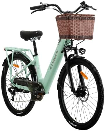 cysum X-City - Bicicleta eléctrica de 26 pulgadas para adultos, b...