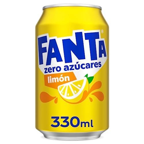 Miniatura 3 de Fanta Limón Zero Azúcar, Refresco de Limón Elaborado a partir de Zumo, Bajo en Calorías- Lata 330 ml Pack de 24