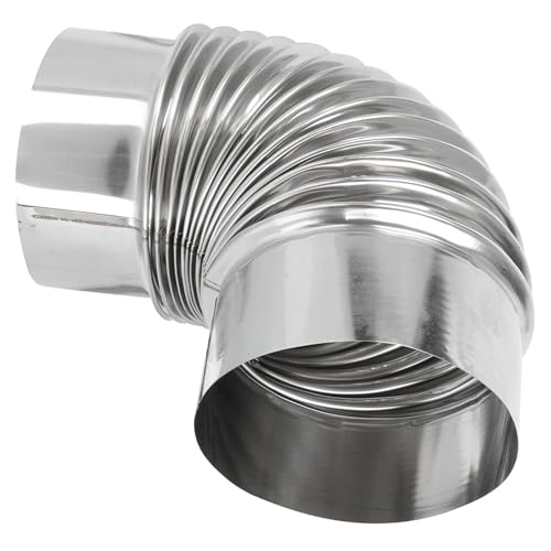 Conduit de cheminée coudé 12 cm VICASKY en acier inoxydable pour poêle