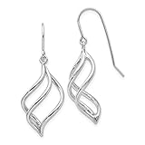 14k White Gold Swirl Drop Dangle Chandelier Earrings Fine Jewelry For Women Gifts For Her