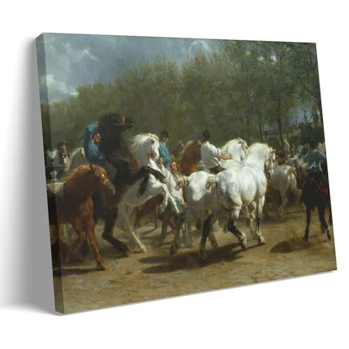 Décoration murale chevaux Rosa Bonheur, grande toile réalisme pour sublimer votre chambre