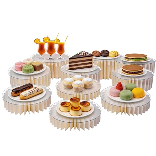 AHUAWA 6Pcs Buffet Risers, Food Risers for Buffet Table with Acrylic Plates
