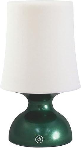 Lámpara LED verde y blanca, lámpara de mesa de estilo nórdico, lámpara de escritorio minimalista, lámpara de mesa con batería, lámpara de mesa