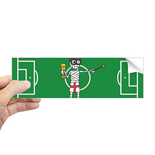 Adhesivo rectangular para ventana DIYthinker con diseño de momia de fútbol y trofeo del Reino Unido