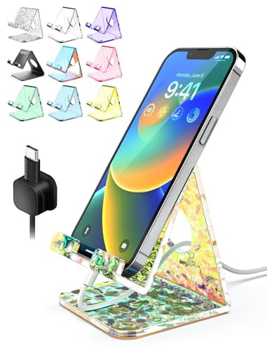 Support de téléphone pour cuisine et coiffeuse en acrylique transparent universel