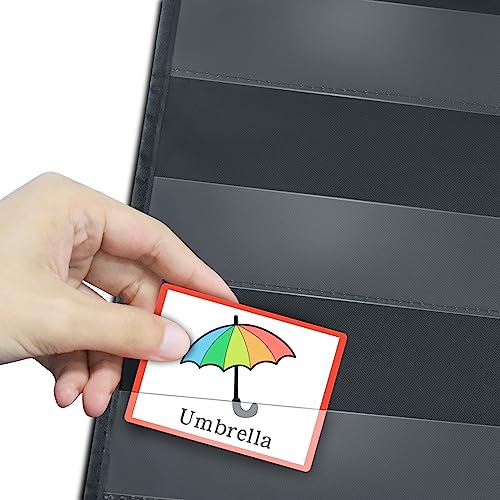 Godery G-28CFD Black Standard Pocket Chart For Classroom Or Homeschool Teaching Supplies 7 Pocket Chart thumb #5