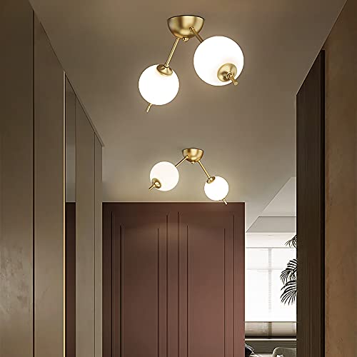 Luz de techo clásica para comedor y dormitorio con vidrio esmerilado 2