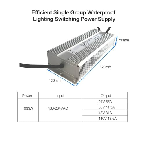 Alimentation 48V 1500W étanche pour transformateur LED extérieur