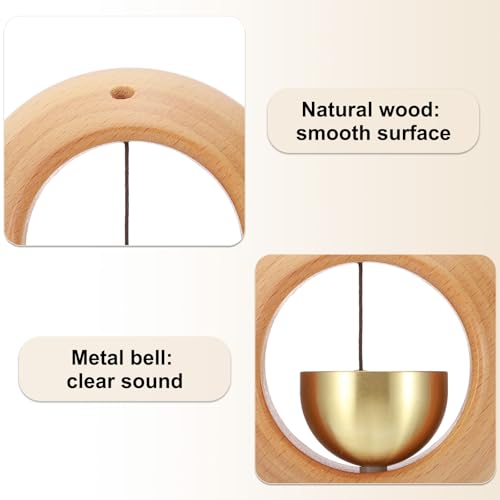 PATIKIL Ladenklingel, Holztürklingel Hängende Magnetische Türklingel Glöckchen Tier Metalltürklingel für Türöffnung Geschäftsntritt Dekoration, BGE, Rund