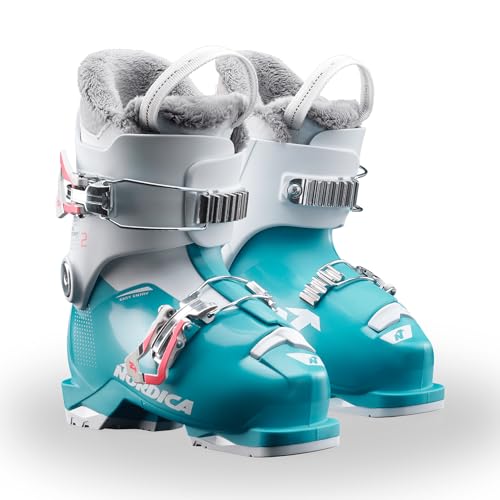 Nordica Speedmachine J2 Kid's Alpine Ski Boots (Light Blue/White/Pink, 23.5) by Nordica - Image 2
