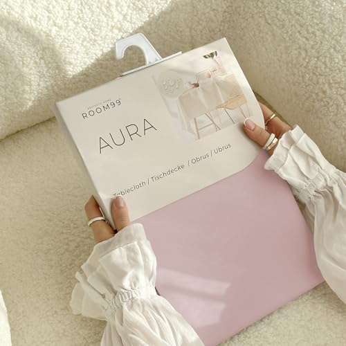 Nappe de table 140x300 cm rose poudré rectangulaire Aura pour banquet - 4