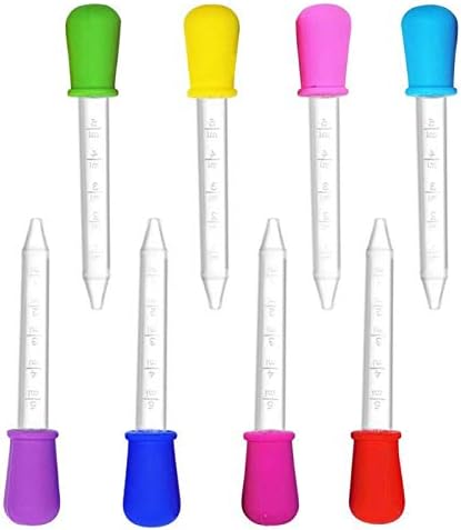 Silicone Liquid Droppers, 8 Pcs Clear Plastic Droppers Pipettes Bulb Tip Eye Dropper for Candy Molds Baby Feeder, Gummy Mold and Crafts