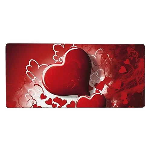 大型デスクマット 35.4 x 15.7インチ 拡張ゲーミングマウスパッド XXL バレンタインデー キーボードマット ロングマウスパッド デスクデコレーション ライティングパッド デスクトップマット ノートパソコン マウスパッド オフィスホーム用