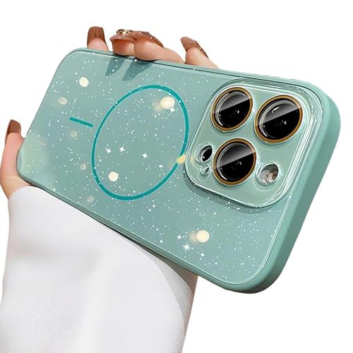 Coque iPhone 13 Pro Max paillettes silicone et dos en verre