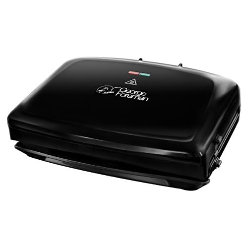 George Foreman 24330-56 Family Fitnessgrill, Kontaktgrill, Panini- und Sandwichgrill, 32,5 x 18 cm große Grillfläche, schwarz
