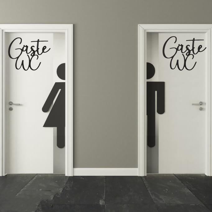 PlsMupn WC Schild Selbstklebend 19x15cm - Türschild Für Gäste-Toilette Innen & Außen