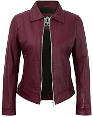 Suzan - Maroon Leather Jacket