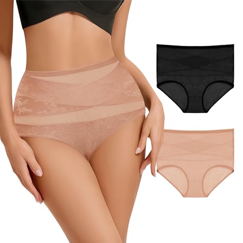 Image of High Waisted Underwear for Women, Slight Tummy Control Full Coverage Ladies Panties,Soft Breathable Postpartum Briefs