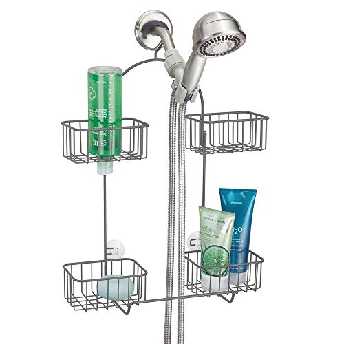 mDesign Metal Hanging Bath and Shower Caddy Organizer for Hand Held Shower Head