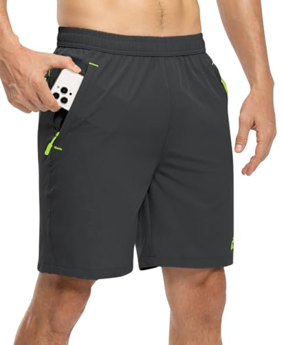 TBMPOY Short masculino de corrida e caminhada de 17,78 cm / 23 cm, secagem rápida, atlético, academi