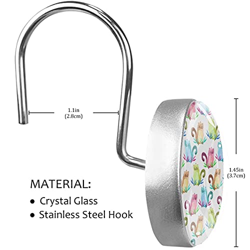 Crochets de rideau de douche en acier inoxydable chat aquarelle - 4