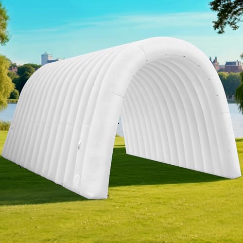 Image of OZIS Inflatable Tunnel Sports Tunnel Entrance with Installed Blower Inflatable Tunnel Tent for Business Advertising Event Exhibition Promotion,Street,Shop,Supermarket,School(White, 16x10x10ft)