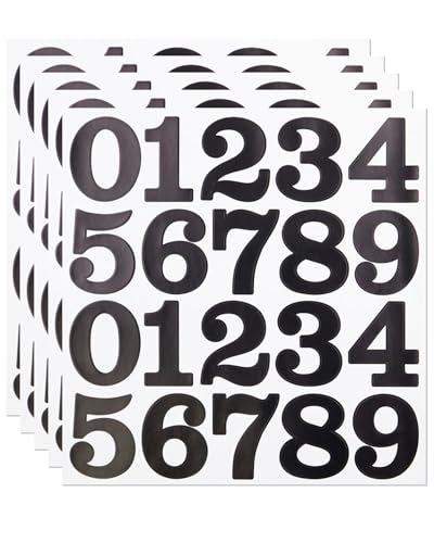 2 Inch Number Stickers Vinyl Self Adhesive Number Sticker -5 Sheets Black