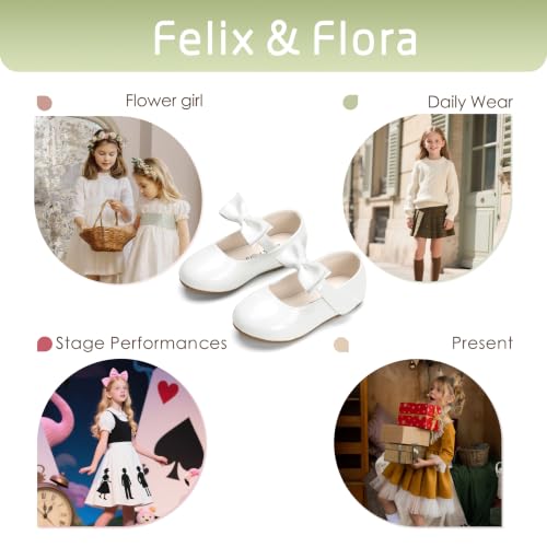 Image of Felix & Flora Toddler Flower Girl Dress Shoes - Girl Ballet Flats Party School Shoes Wedding