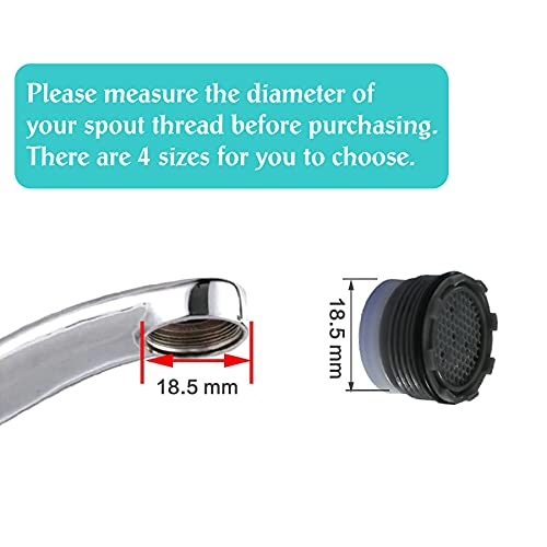 Ifealclear IFCACHEAERATOR12P-4KEY-1 12 Pieces Faucet Cache Aerators With 4 Pieces Removal Wrench Tool, Water Saving Flow Restrictor Set Replacement Part, For Bathroom Or Kitchen Sink thumb #3