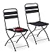 relaxdays Chaise de Jardin en Lot de 2, Pliante, résistante aux intempéries, Jusqu’à 135 kg, métal, Solide, Anthracite, 2 unités