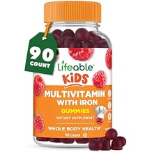 Lifeable Kids Multivitamin with Iron Gummies | Great Tasting Vitamins for Kids | Vegetarian Non-GMO Childrens Multivitamin | 90 Gummies