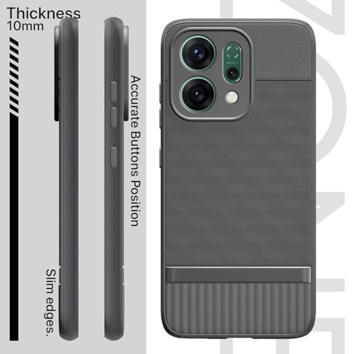Image of Pikkme Back Cover for Oppo Reno 14 5G Soft Grip 3D Hexa Cube Texture Silicone Bumper Case (Grey)