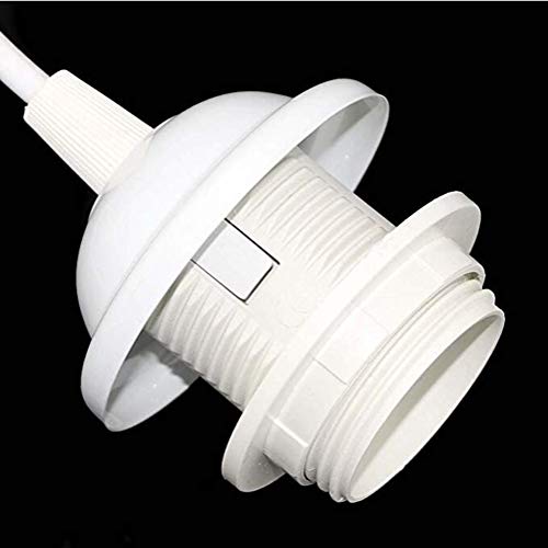 KuLio Ceiling Rose Pendant With Lamp Holder fitting Accessories Kit Set For E26/E27 Screw-type Bulb Light (Pack of 1 White) - Image 4