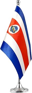 Costa Rica Flag Costa Rican Flags, Small Mini Costa Rican Desk Flag, Used for Table Office Classroom Home Patriotic Events Decorations