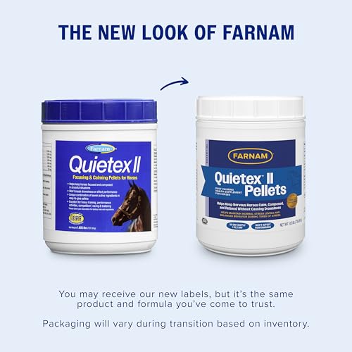 Farnam Quietex II Pellets Daily Horse Calming Health Supplement provides stress support for nervous horses in training, trail rides, trailering, vet & farrier visits, 1.63 lb, 26 day supply - Image 2