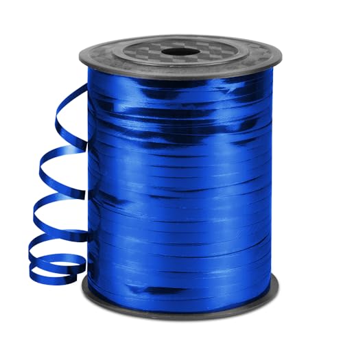 HimBen 500 Yards Curling Ribbon for Gift Wrapping, 3/16" Balloon String for Christmas Valentine Birthday Wedding Party Festival Decoration, Crafts, Flower Bouquet(Metallic Blue)