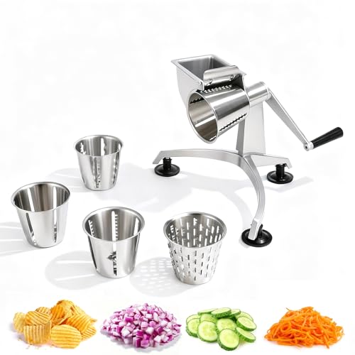 Vegetable Shredder,Vegetable Chopper,Hand Crank Vegetable Cutter Grater Food Processors with 5 Stainless Steel Blade,for kitchen tool, Vegetable Chopper, Vegetable Shredder,Hand Crank Vvegetable by Pilipane - Used condition - Image 7