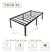 HOBINCHE 14 Inch Metal Twin XL Bed Frame No Box Spring Needed - Easy Assembly Heavy Duty Noise Free Narrow Bedframes - Single Black Basic Steel Slats Platform with Storage