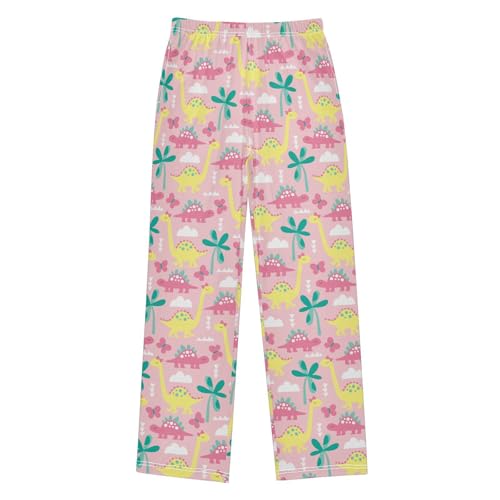 Dinosaur Butterfly Palm Tree Boys Long Pants Soft Trousers Elastic Waist Kids Lounge Bottoms with Pockets S-XL