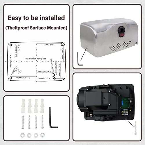 Asialeo Commercial Hand Dryer For Bathroom 1350W Speed&Sound,Hot/Cold Adjustable Stainless Steel Cover,Wall Mounted #TOP5