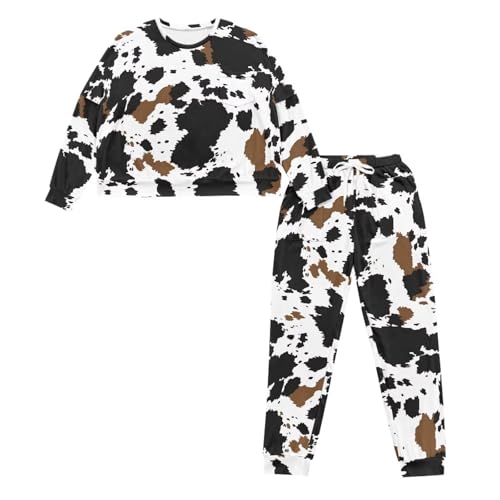 Image of Women's 2 Piece Printed Pajama Set Long Sleeve Sleepwear Set with Long Pants Casual Lounge Sets with Pocket